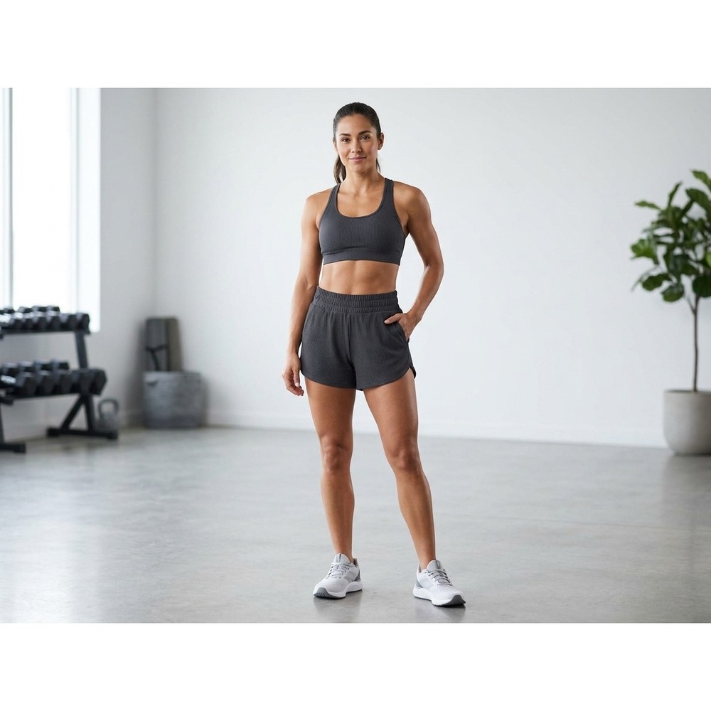 All in Motion Womens Mid-Rise Pleated Shorts Black Size M Sporty Minimalist